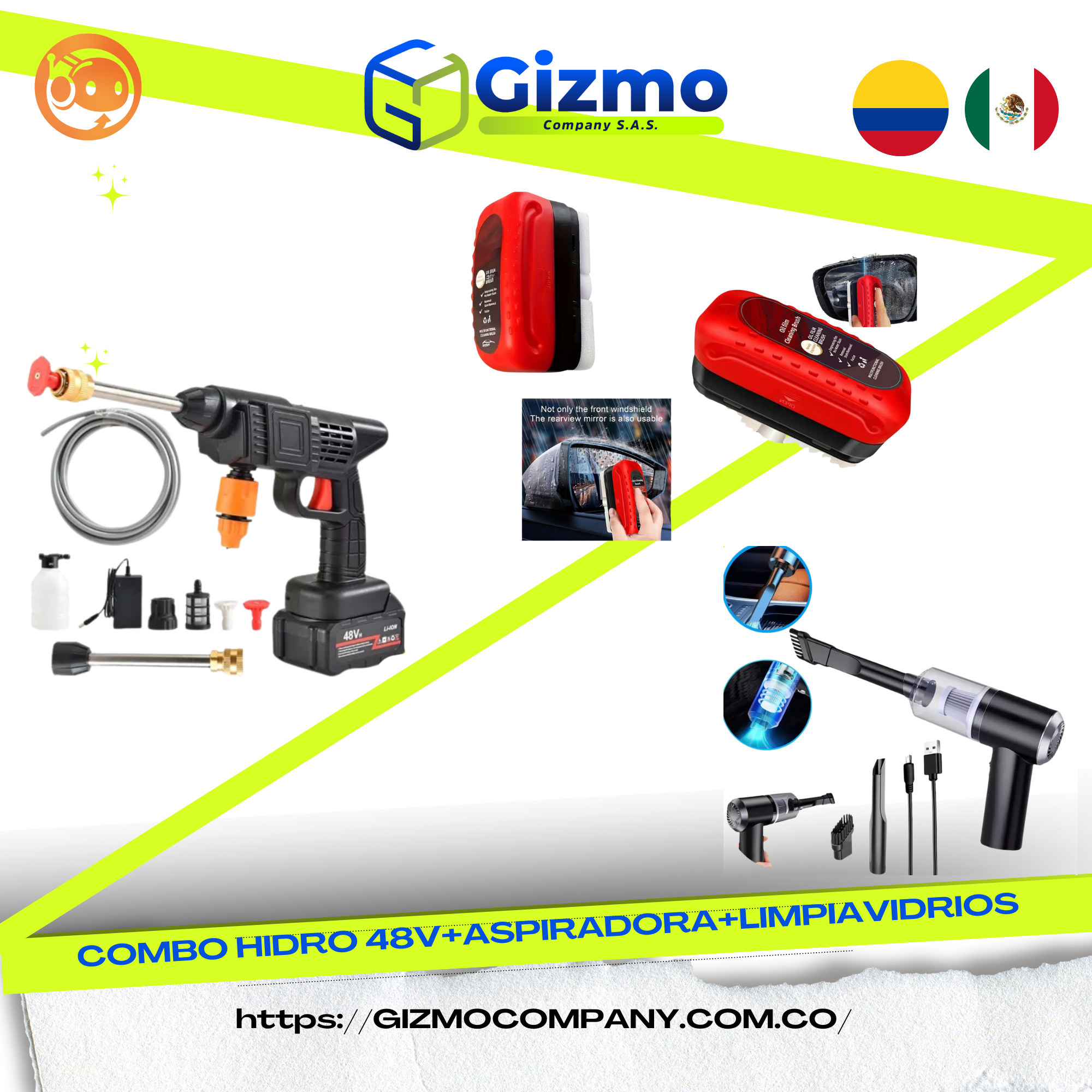 Combo Hidro 48V+Aspiradora+limpiavidrios